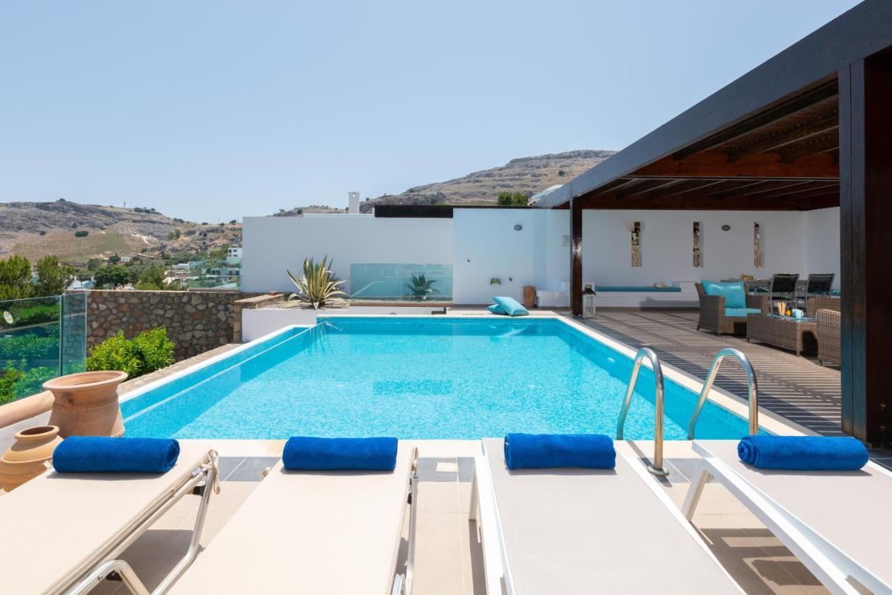 Villa Milena With Private Pool, Vlicha Beach Lindos Eksteriør billede