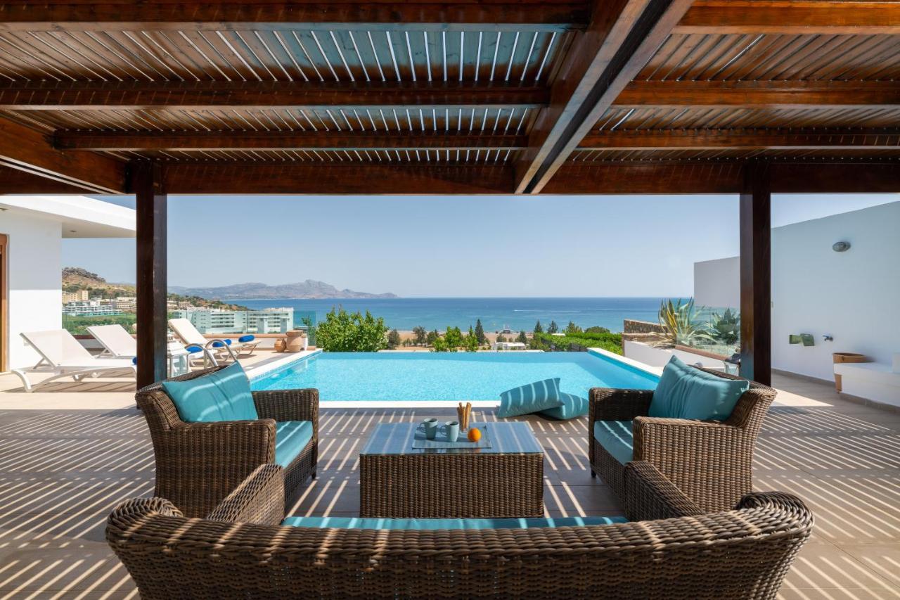 Villa Milena With Private Pool, Vlicha Beach Lindos Eksteriør billede